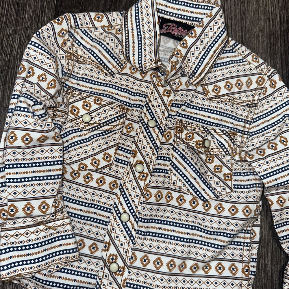 Rocawear Kids' White & Navy Aztec Button-Down Shirt